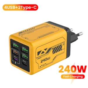 240W 6 Ports USB C Charger Fast Charging