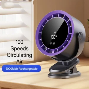 USB Mini Turbo High-Speed Desktop Fan with Digital Display